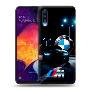 Силиконовый противоударный чехол на Samsung Galaxy A70 с принтом БМВ BMW