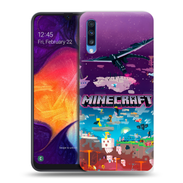 Силиконовый противоударный чехол на Samsung Galaxy A70 с принтом Майнкрафт Minecraft Силиконовый противоударный чехол на Samsung Galaxy A70 с принтом Майнкрафт Minecraft