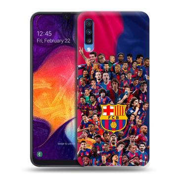 Силиконовый противоударный чехол на Samsung Galaxy A70 с принтом Барселона Barcelona