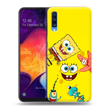 Силиконовый противоударный чехол на Samsung Galaxy A70 с принтом Спанч боб Спанчбоб Силиконовый противоударный чехол на Samsung Galaxy A70 с принтом Спанч боб Спанчбоб