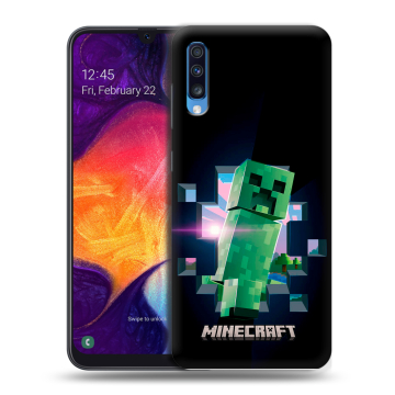 Силиконовый противоударный чехол на Samsung Galaxy A70 с принтом Майнкрафт Minecraft Силиконовый противоударный чехол на Samsung Galaxy A70 с принтом Майнкрафт Minecraft