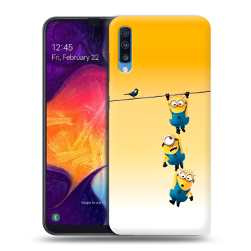 Силиконовый противоударный чехол на Samsung Galaxy A70 с принтом Миньоны Силиконовый противоударный чехол на Samsung Galaxy A70 с принтом Миньоны