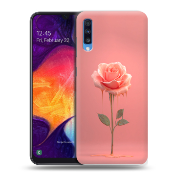Силиконовый противоударный чехол на Samsung Galaxy A70 с принтом Розовая роза Силиконовый противоударный чехол на Samsung Galaxy A70 с принтом Розовая роза