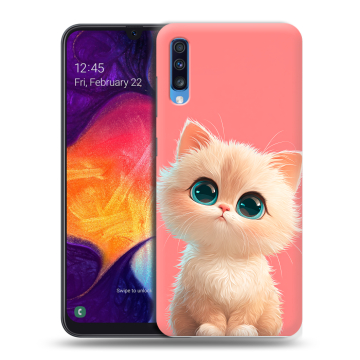 Силиконовый противоударный чехол на Samsung Galaxy A70 с принтом Розовый котенок Силиконовый противоударный чехол на Samsung Galaxy A70 с принтом Розовый котенок