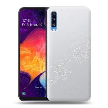 Силиконовый противоударный чехол на Samsung Galaxy A70 с принтом Сотворение мира Силиконовый противоударный чехол на Samsung Galaxy A70 с принтом Сотворение мира