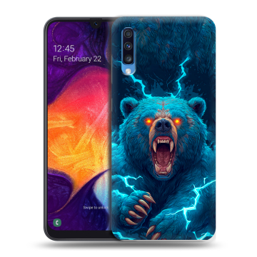 Силиконовый противоударный чехол на Samsung Galaxy A70 с принтом Медведь Силиконовый противоударный чехол на Samsung Galaxy A70 с принтом Медведь