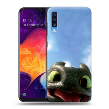 Силиконовый противоударный чехол на Samsung Galaxy A70 с принтом Как приручить дракона Силиконовый противоударный чехол на Samsung Galaxy A70 с принтом Как приручить дракона
