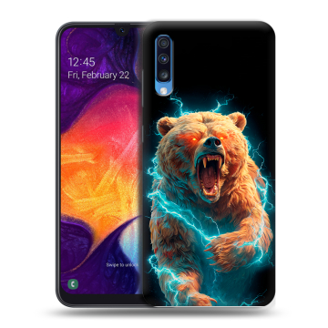 Силиконовый противоударный чехол на Samsung Galaxy A70 с принтом Медведь Силиконовый противоударный чехол на Samsung Galaxy A70 с принтом Медведь