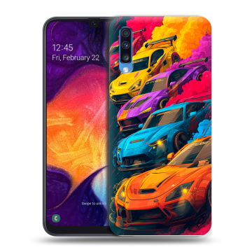 Силиконовый противоударный чехол на Samsung Galaxy A70 с принтом Тачки Силиконовый противоударный чехол на Samsung Galaxy A70 с принтом Тачки