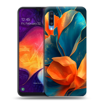 Силиконовый противоударный чехол на Samsung Galaxy A70 с принтом Цветы Силиконовый противоударный чехол на Samsung Galaxy A70 с принтом Цветы