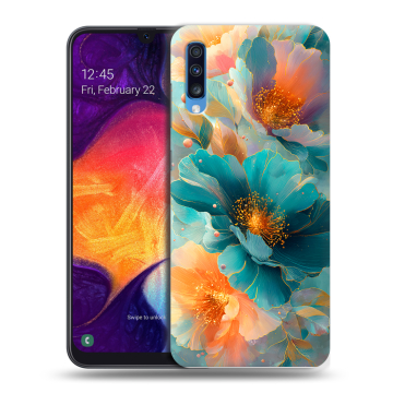 Силиконовый противоударный чехол на Samsung Galaxy A70 с принтом Цветы Силиконовый противоударный чехол на Samsung Galaxy A70 с принтом Цветы