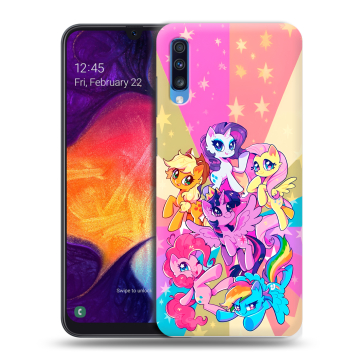 Силиконовый противоударный чехол на Samsung Galaxy A70 с принтом My little pony Дружба чудо Силиконовый противоударный чехол на Samsung Galaxy A70 с принтом My little pony Дружба чудо