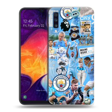 Силиконовый противоударный чехол на Samsung Galaxy A70 с принтом Man City Манчестер Сити Силиконовый противоударный чехол на Samsung Galaxy A70 с принтом Man City Манчестер Сити