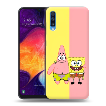 Силиконовый противоударный чехол на Samsung Galaxy A70 с принтом Спанч боб Спанчбоб Силиконовый противоударный чехол на Samsung Galaxy A70 с принтом Спанч боб Спанчбоб