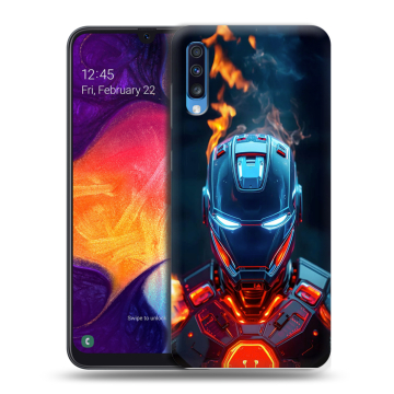 Силиконовый противоударный чехол на Samsung Galaxy A70 с принтом IronMan Железный человек Силиконовый противоударный чехол на Samsung Galaxy A70 с принтом IronMan Железный человек