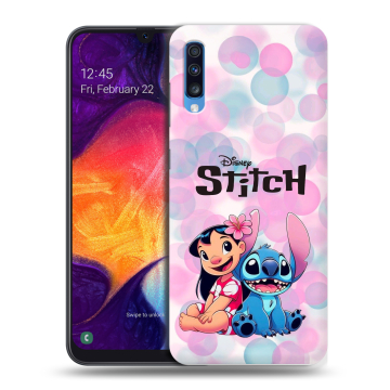 Силиконовый противоударный чехол на Samsung Galaxy A70 с принтом Лило и Стич Силиконовый противоударный чехол на Samsung Galaxy A70 с принтом Лило и Стич