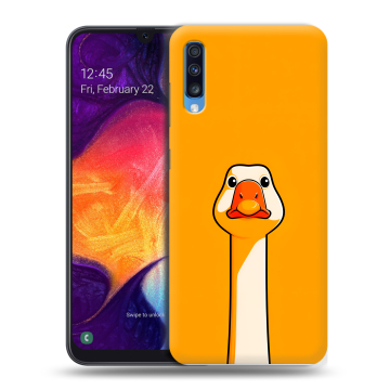 Силиконовый противоударный чехол на Samsung Galaxy A70 с принтом Смешная утка Силиконовый противоударный чехол на Samsung Galaxy A70 с принтом Смешная утка