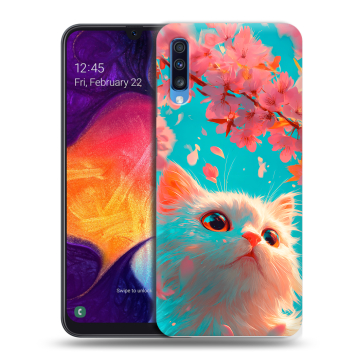 Силиконовый противоударный чехол на Samsung Galaxy A70 с принтом Красивый кот Силиконовый противоударный чехол на Samsung Galaxy A70 с принтом Красивый кот