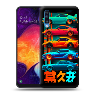 Силиконовый противоударный чехол на Samsung Galaxy A70 с принтом машины тачки Силиконовый противоударный чехол на Samsung Galaxy A70 с принтом машины тачки