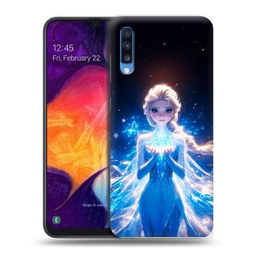Силиконовый противоударный чехол на Samsung Galaxy A70 с принтом Холодное сердце Frozen Силиконовый противоударный чехол на Samsung Galaxy A70 с принтом Холодное сердце Frozen