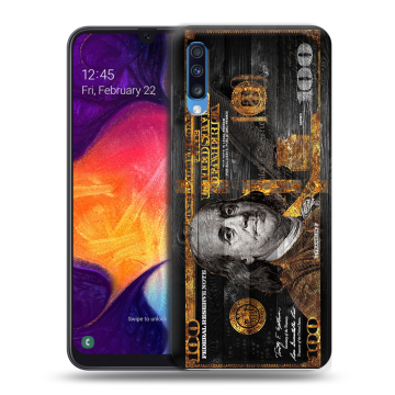 Силиконовый противоударный чехол на Samsung Galaxy A70 с принтом Доллар деньги Силиконовый противоударный чехол на Samsung Galaxy A70 с принтом Доллар деньги