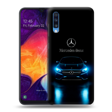 Силиконовый противоударный чехол на Samsung Galaxy A70 с принтом Mercedes Мерседес
