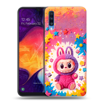Силиконовый противоударный чехол на Samsung Galaxy A70 с принтом Labubu Лабубу Силиконовый противоударный чехол на Samsung Galaxy A70 с принтом Labubu Лабубу