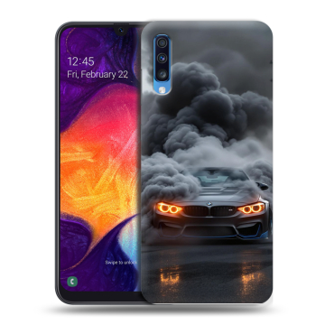 Силиконовый противоударный чехол на Samsung Galaxy A70 с принтом BMW БМВ