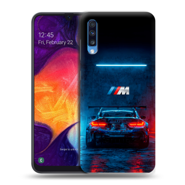 Силиконовый противоударный чехол на Samsung Galaxy A70 с принтом BMW БМВ Силиконовый противоударный чехол на Samsung Galaxy A70 с принтом BMW БМВ