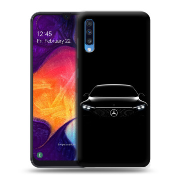 Силиконовый противоударный чехол на Samsung Galaxy A70 с принтом Mercedes Мерседес