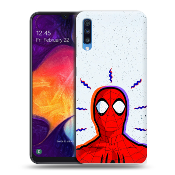 Силиконовый противоударный чехол на Samsung Galaxy A70 с принтом Spiderman Человек паук Силиконовый противоударный чехол на Samsung Galaxy A70 с принтом Spiderman Человек паук