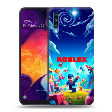 Силиконовый противоударный чехол на Samsung Galaxy A70 с принтом Roblox Роблокс Силиконовый противоударный чехол на Samsung Galaxy A70 с принтом Roblox Роблокс