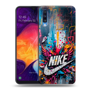 Силиконовый противоударный чехол на Samsung Galaxy A70 с принтом Nike Найк Силиконовый противоударный чехол на Samsung Galaxy A70 с принтом Nike Найк