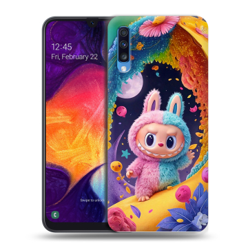 Силиконовый противоударный чехол на Samsung Galaxy A70 с принтом Labubu Лабубу Силиконовый противоударный чехол на Samsung Galaxy A70 с принтом Labubu Лабубу