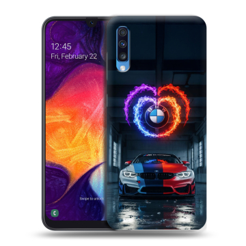 Силиконовый противоударный чехол на Samsung Galaxy A70 с принтом BMW БМВ Силиконовый противоударный чехол на Samsung Galaxy A70 с принтом BMW БМВ