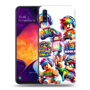 Силиконовый противоударный чехол на Samsung Galaxy A70 с принтом Roblox Роблокс Силиконовый противоударный чехол на Samsung Galaxy A70 с принтом Roblox Роблокс