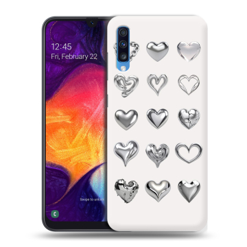 Силиконовый противоударный чехол на Samsung Galaxy A70 с принтом Y2K сердечки Силиконовый противоударный чехол на Samsung Galaxy A70 с принтом Y2K сердечки