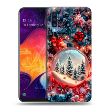 Силиконовый противоударный чехол на Samsung Galaxy A70 с принтом Новый год Силиконовый противоударный чехол на Samsung Galaxy A70 с принтом Новый год