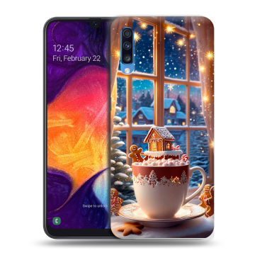 Силиконовый противоударный чехол на Samsung Galaxy A70 с принтом Новый год Силиконовый противоударный чехол на Samsung Galaxy A70 с принтом Новый год
