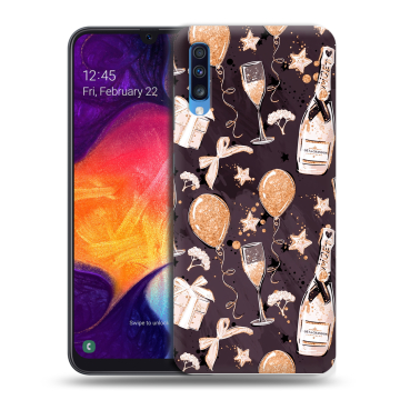 Силиконовый противоударный чехол на Samsung Galaxy A70 с принтом Новый год Силиконовый противоударный чехол на Samsung Galaxy A70 с принтом Новый год