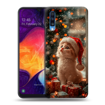 Силиконовый противоударный чехол на Samsung Galaxy A70 с принтом Новый год Силиконовый противоударный чехол на Samsung Galaxy A70 с принтом Новый год