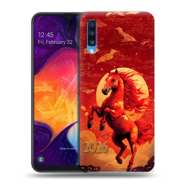Силиконовый противоударный чехол на Samsung Galaxy A70 с принтом Новый год Силиконовый противоударный чехол на Samsung Galaxy A70 с принтом Новый год