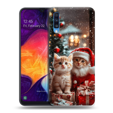 Силиконовый противоударный чехол на Samsung Galaxy A70 с принтом Новый год Силиконовый противоударный чехол на Samsung Galaxy A70 с принтом Новый год