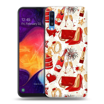 Силиконовый противоударный чехол на Samsung Galaxy A70 с принтом Новый год Силиконовый противоударный чехол на Samsung Galaxy A70 с принтом Новый год
