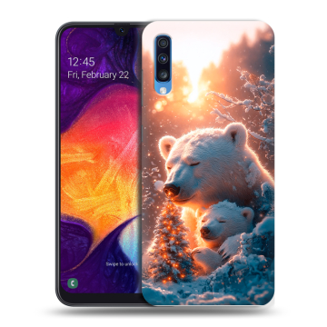 Силиконовый противоударный чехол на Samsung Galaxy A70 с принтом Новый год Силиконовый противоударный чехол на Samsung Galaxy A70 с принтом Новый год
