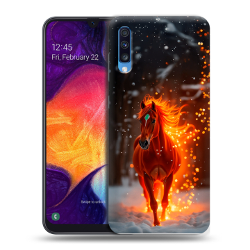 Силиконовый противоударный чехол на Samsung Galaxy A70 с принтом Новый год Силиконовый противоударный чехол на Samsung Galaxy A70 с принтом Новый год