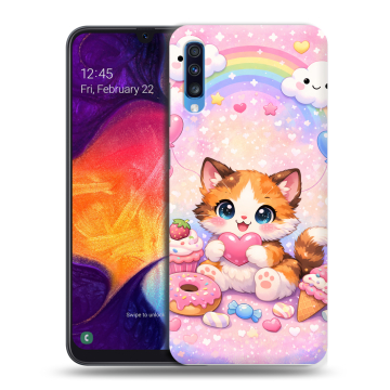 Силиконовый противоударный чехол на Samsung Galaxy A70 с принтом для девочек Силиконовый противоударный чехол на Samsung Galaxy A70 с принтом для девочек