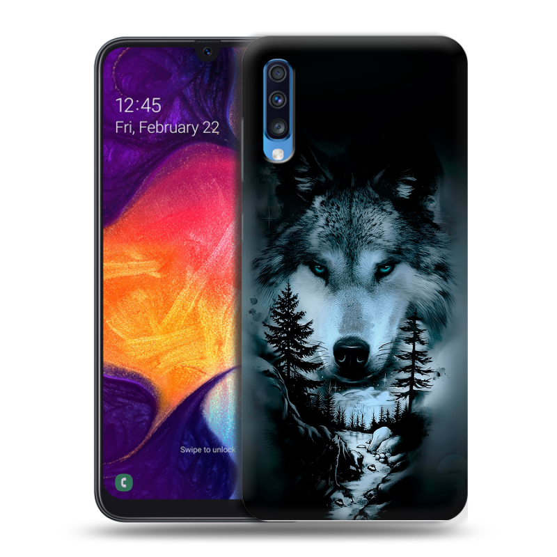 Силиконовый противоударный чехол на Samsung Galaxy A70 с принтом Лесной волк Силиконовый противоударный чехол на Samsung Galaxy A70 с принтом Лесной волк