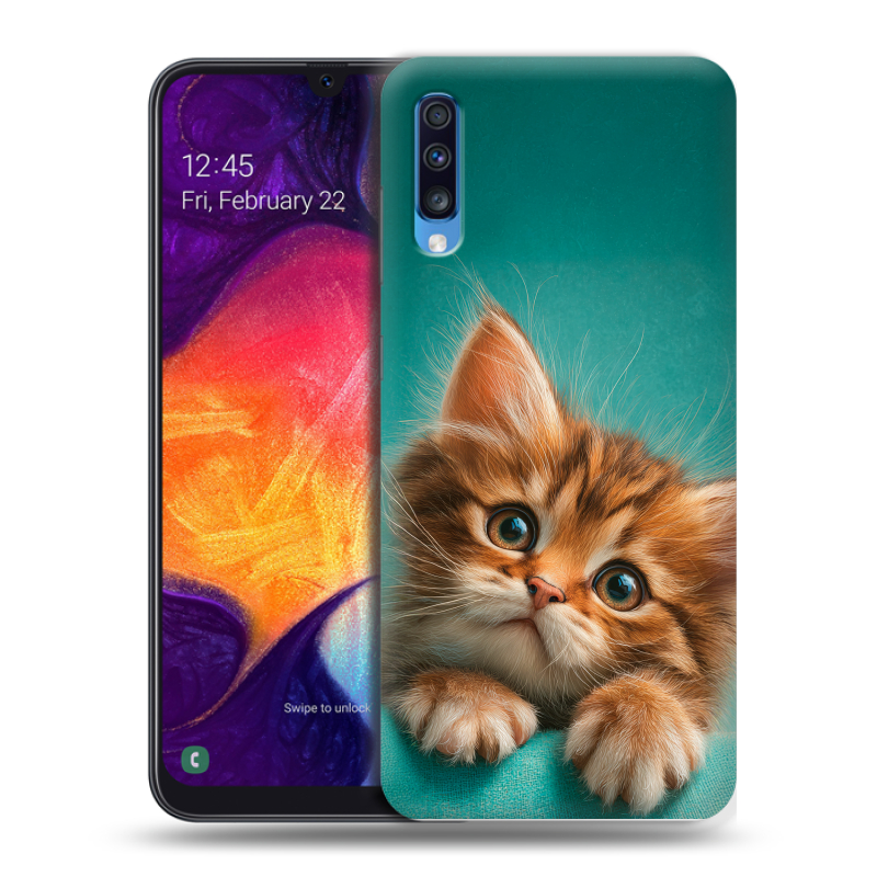 Силиконовый противоударный чехол на Samsung Galaxy A70 с принтом котенок Силиконовый противоударный чехол на Samsung Galaxy A70 с принтом котенок