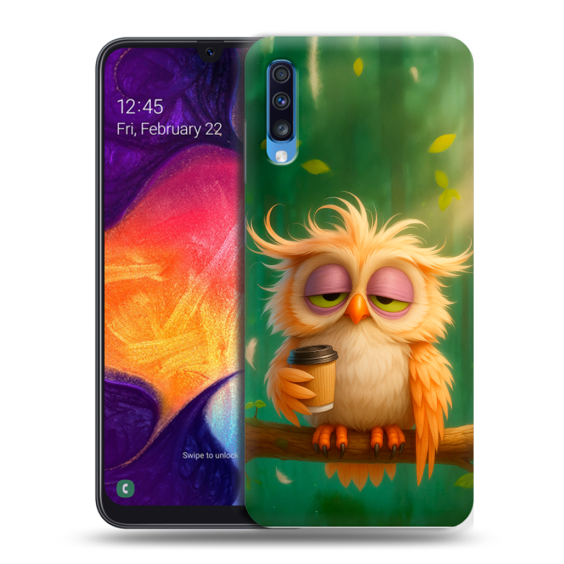 Силиконовый противоударный чехол на Samsung Galaxy A70 с принтом сова Силиконовый противоударный чехол на Samsung Galaxy A70 с принтом сова